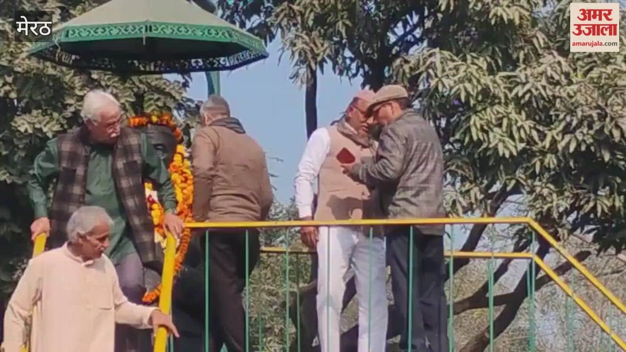 Meerut: Wreathed on Chaudhary Charan Singh statue