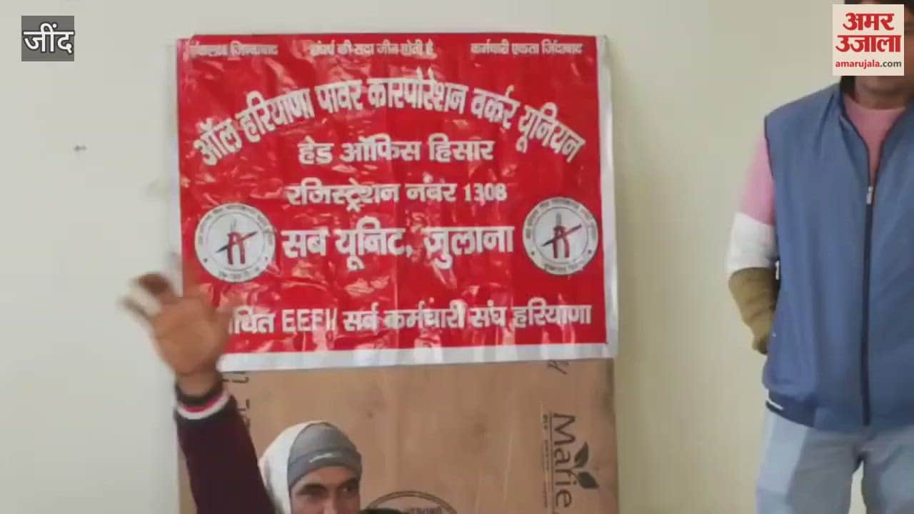 Electricity employees held a gate meeting and a symbolic hunger strike in Julana, Jind, in protest against the online transfer policy