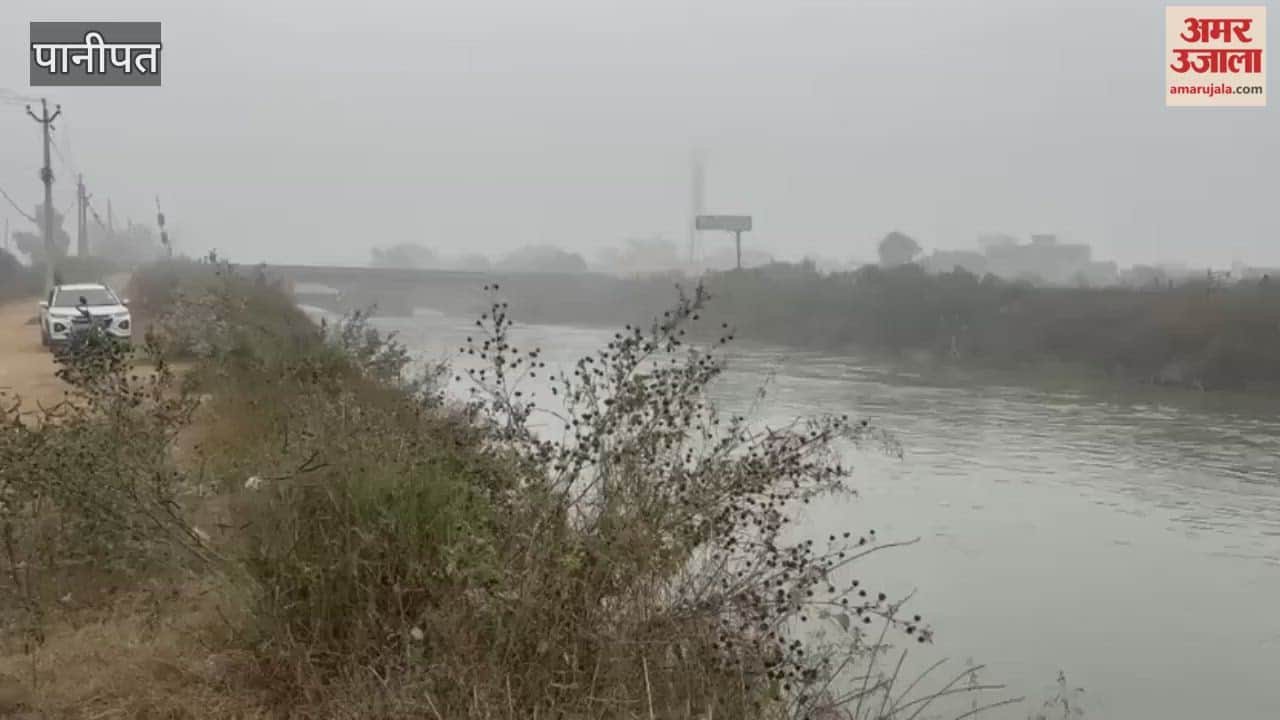 car fell into the Delhi Parallel Canal in Panipat amidst dense fog; the driver broke the window and saved his life.
