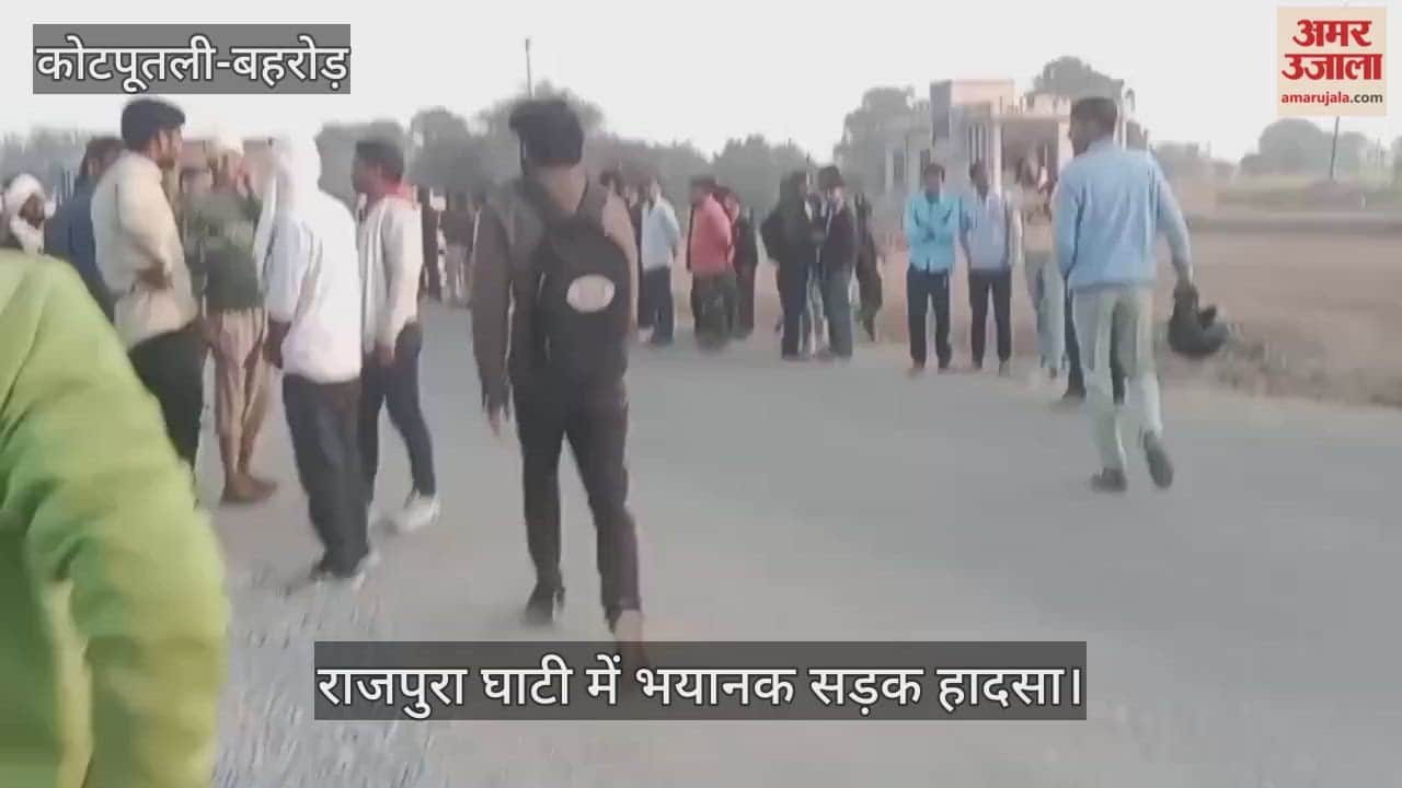 Painful road accident in Rajpura valley, trailer crushes bike rider Bike rider dies, wife seriously injured