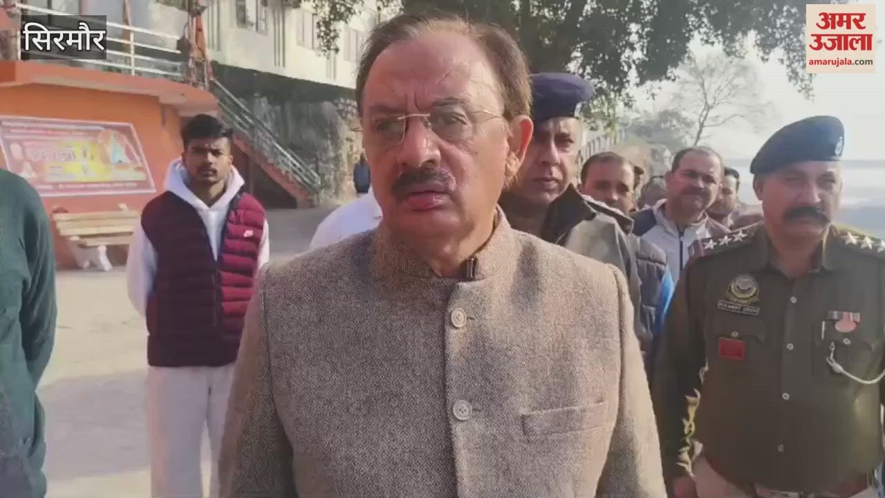 Sirmour Industries Minister Harshwardhan Chauhan inspected the construction and beautification works at Govindghat