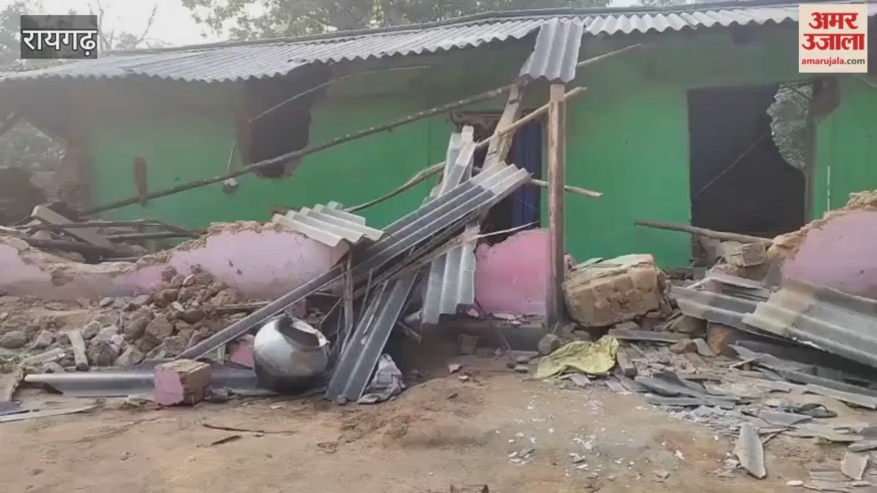 Elephants attack a house in Raigarh VIDEO