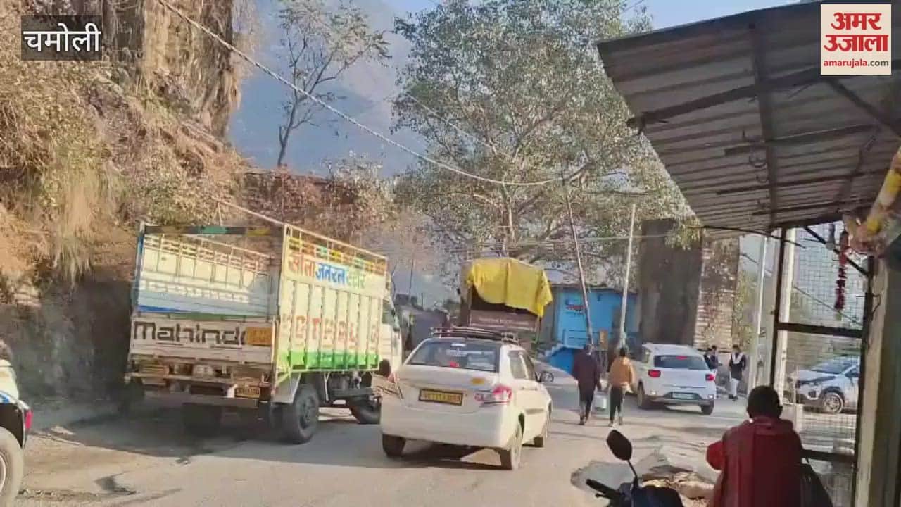 Karnaprayag: Vehicles are getting stuck on the swaying support wires of the suspension bridge, causing traffic jams.