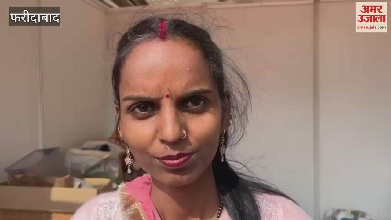 Meenakshi from Charkhi Dadri arrived at the Saras Livelihood Fair in Faridabad.