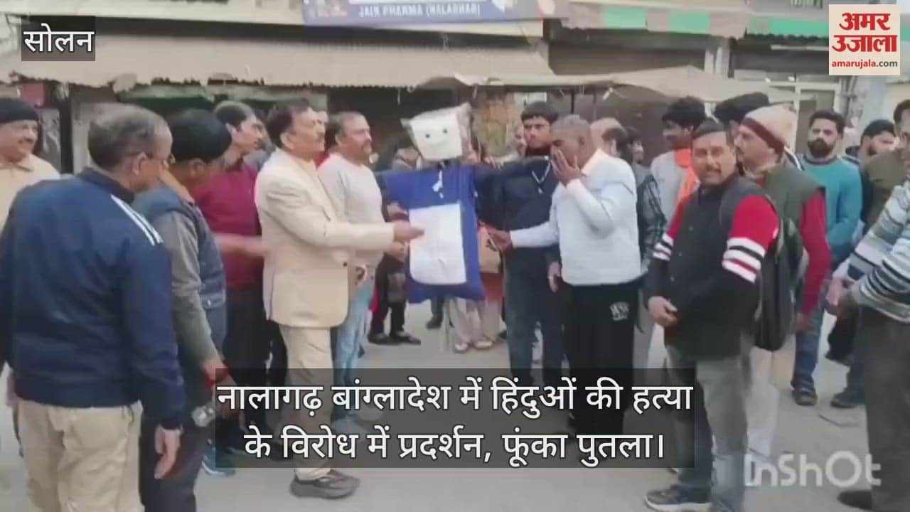 Protests held in Nalagarh against the killing of Hindus in Bangladesh; effigy burned.
