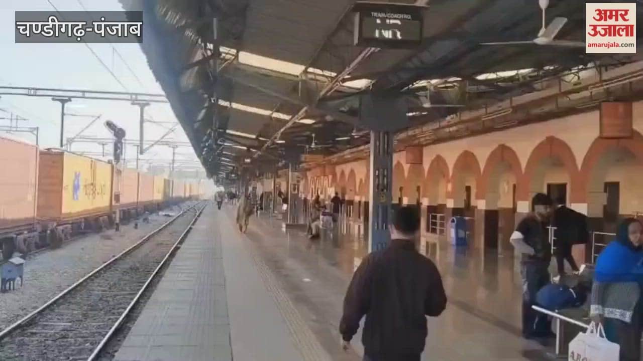 Standees and banners for Veer Bal Diwas displayed at Firozpur Cantonment Railway Station