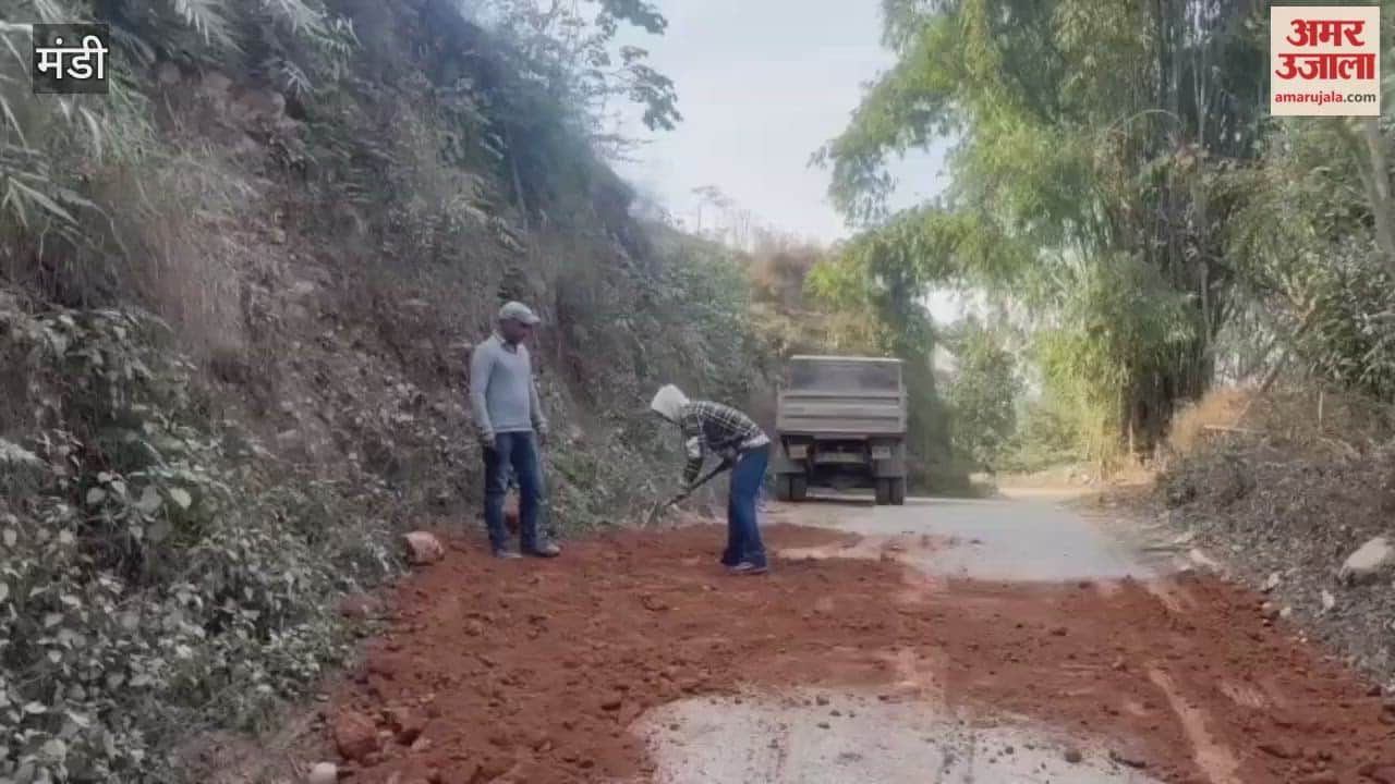Mandi Residents express anger over the dilapidated condition of the Ladbhadol-Sandapatan road the department remains unaware, while tipper truck drivers fill the potholes themselves