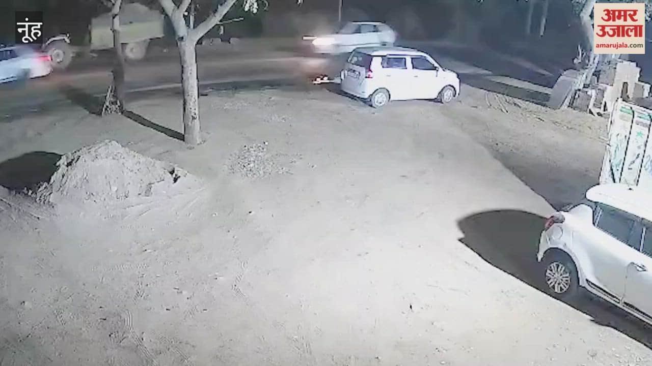 road accident in Nuh motorcycle collides with tractor-trailer husband killed wife injured