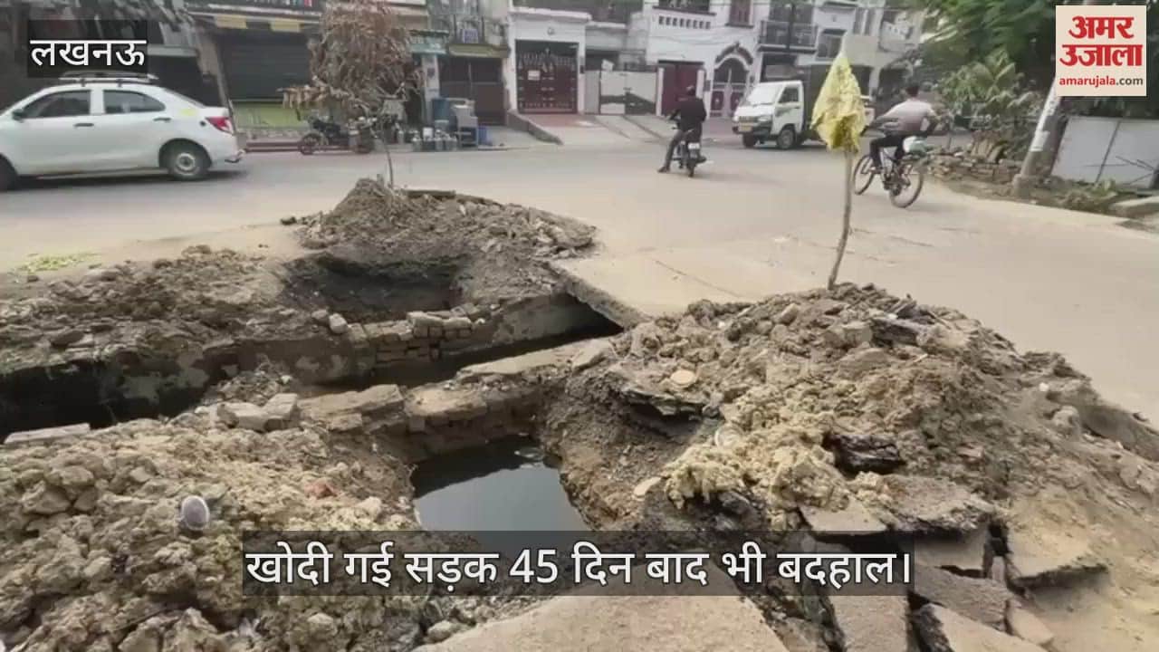 VIDEO: जलभराव और लीकेज की समस्या को सुधारने के लिए खोदी गई सड़क 45 दिन बाद भी बदहाल