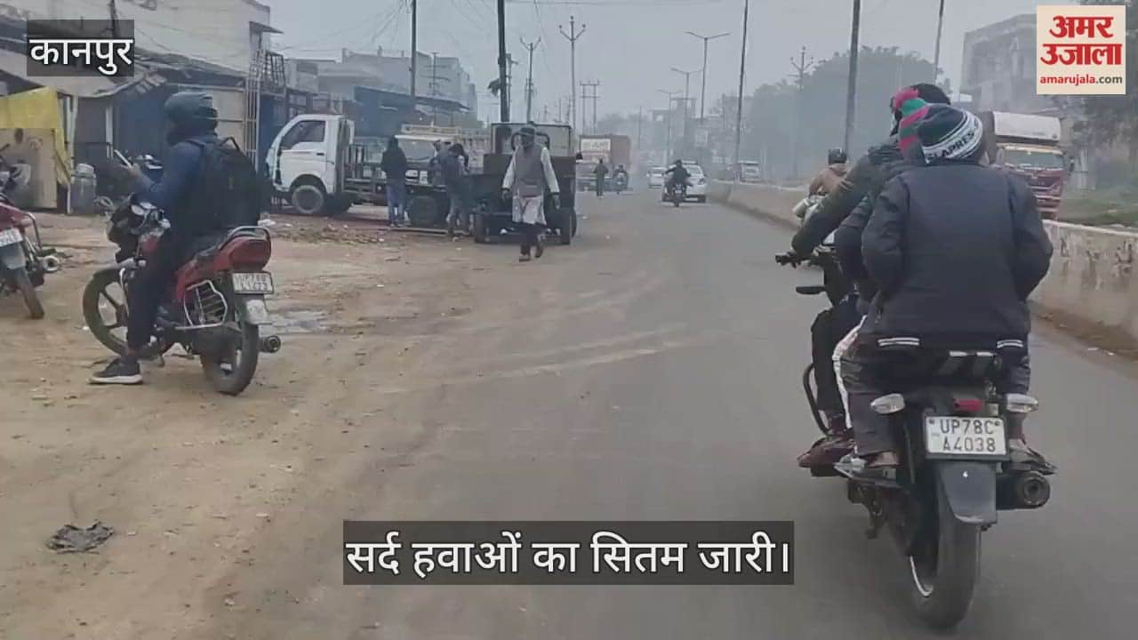 कानपुर: रविवार दोपहर सड़क पर पसरा सन्नाटा, ओस और ठिठुरन ने घरों में कैद किए लोग