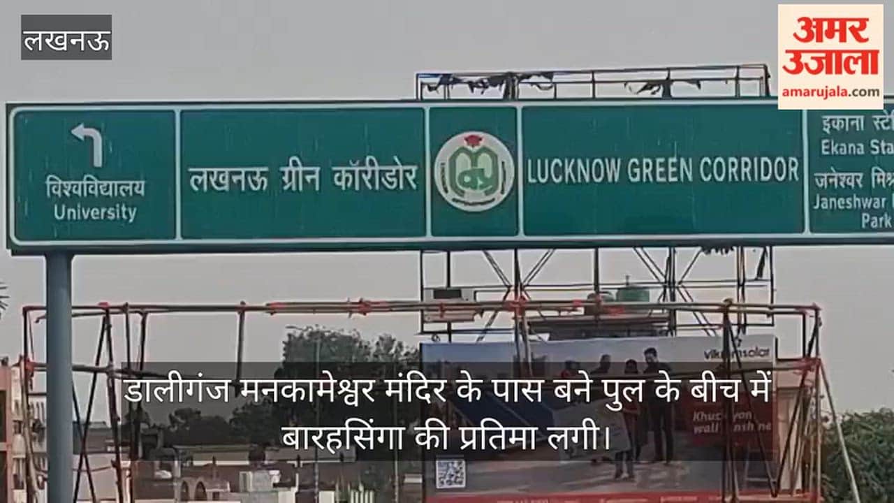 Video: डालीगंज मनकामेश्वर मंदिर के पास बने पुल के बीच में बारहसिंगा की प्रतिमा लगी