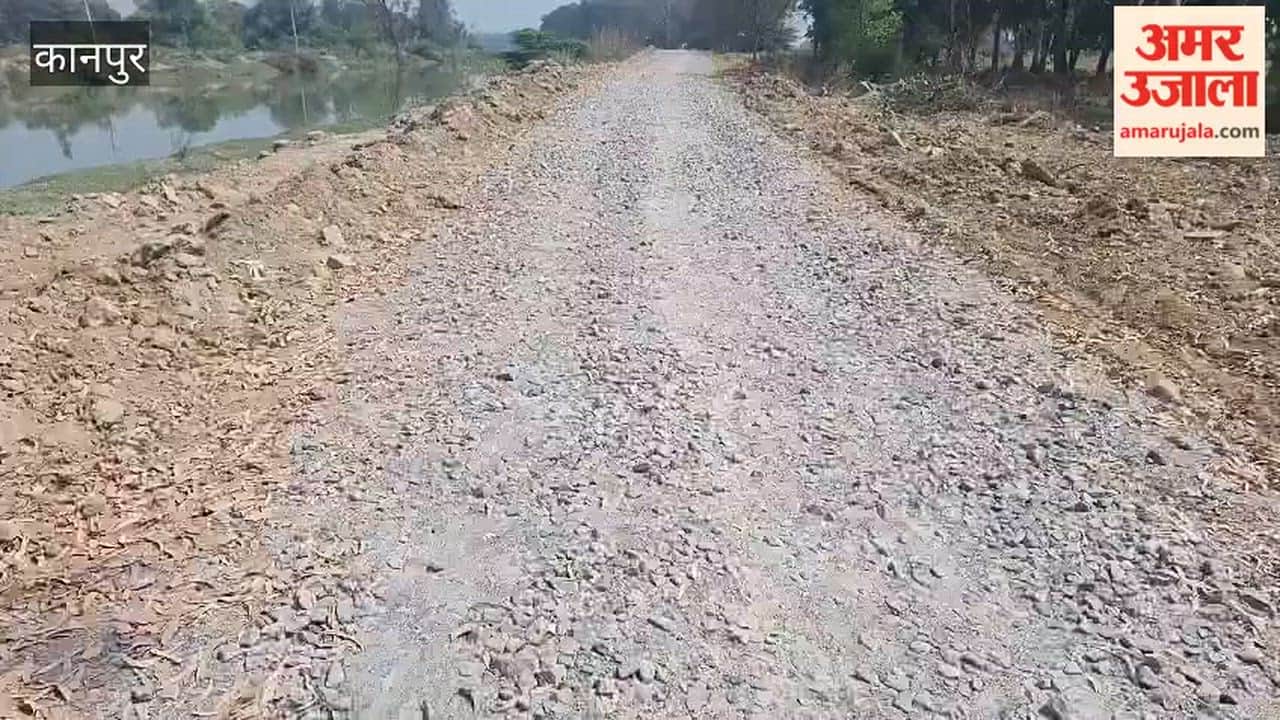 Substandard materials used in canal-side road construction, work halted after villagers protest