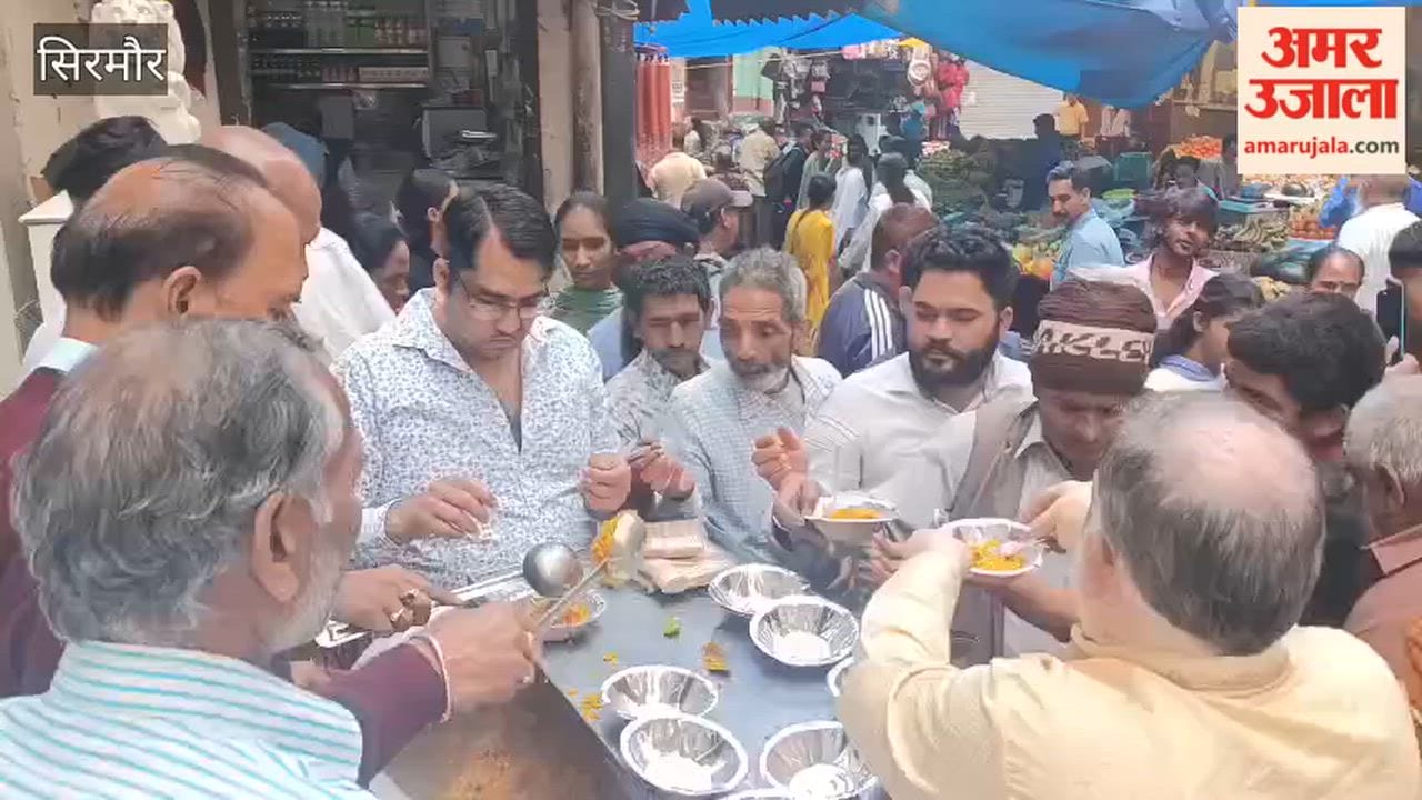 Sirmour Khera Temple Committee Distributes Khichdi Prasad at Bara Chowk