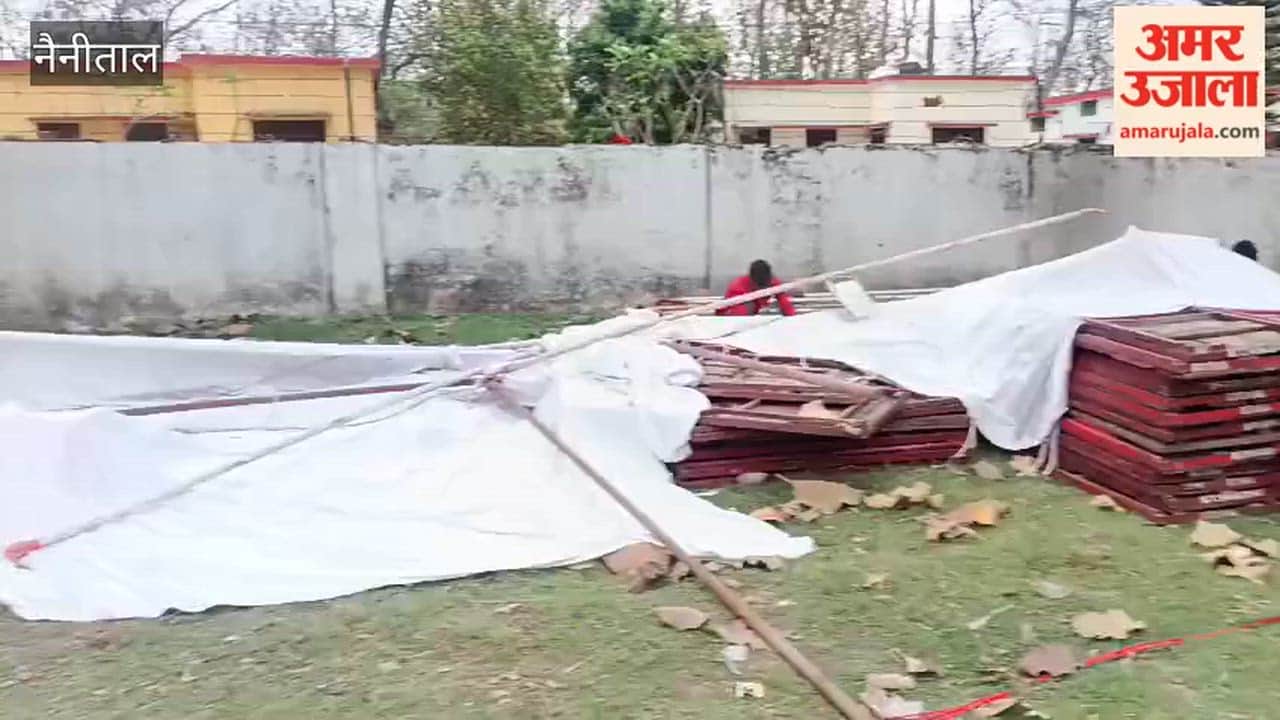 Strong storm wreaks havoc at Kitab Kautik Book Fair in Haldwani, several pandals blown away