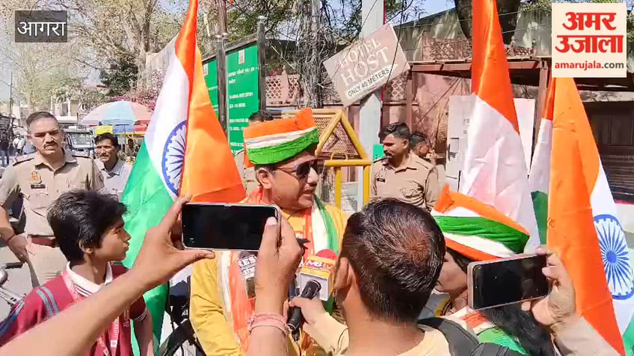Tricolor Cycle Rally From Taj to Delhi Demands Mandatory Flag Hoisting at National Monuments