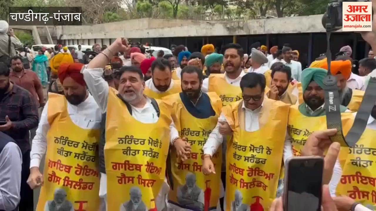 AAP MLAs Protest Over LPG Crisis Ahead of Assembly Session