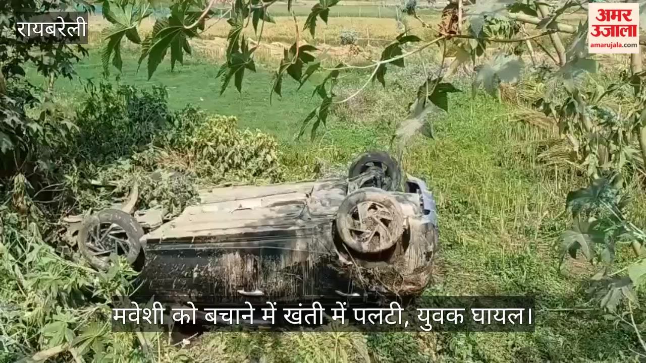 रायबरेली में मवेशी को बचाने में खंती में पलटी, युवक घायल
