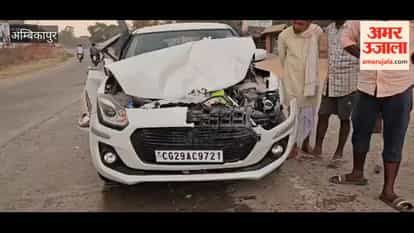 Ambikapur Speeding Tow Van Collides with Police Officer Car on NH-130