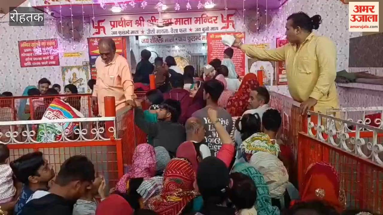 Devotees throng the Sheetla Mata Temple in Rohtak to seek the Mother Goddess's blessings