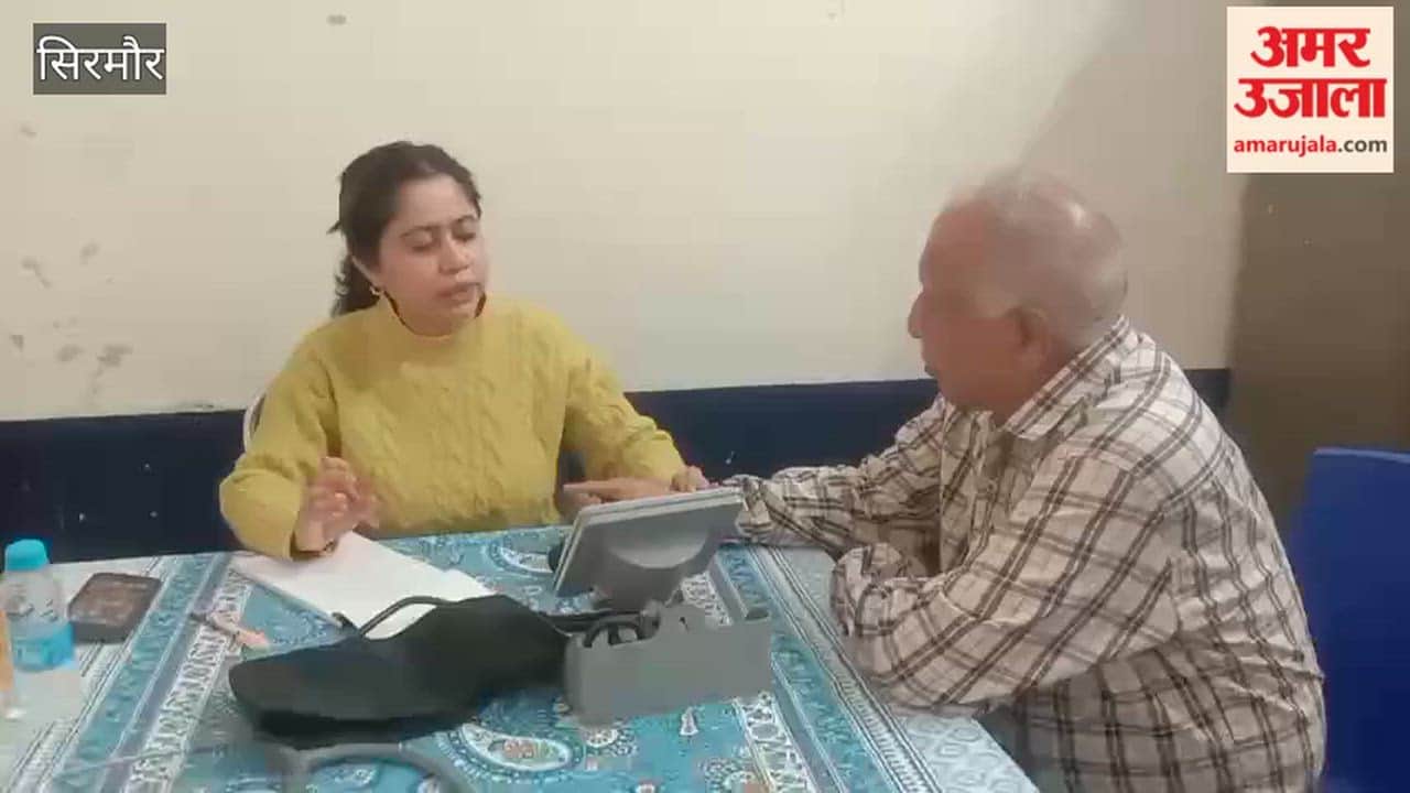 Sirmour Health of senior citizens being screened at the Senior Citizen Day Care Center in Nahan