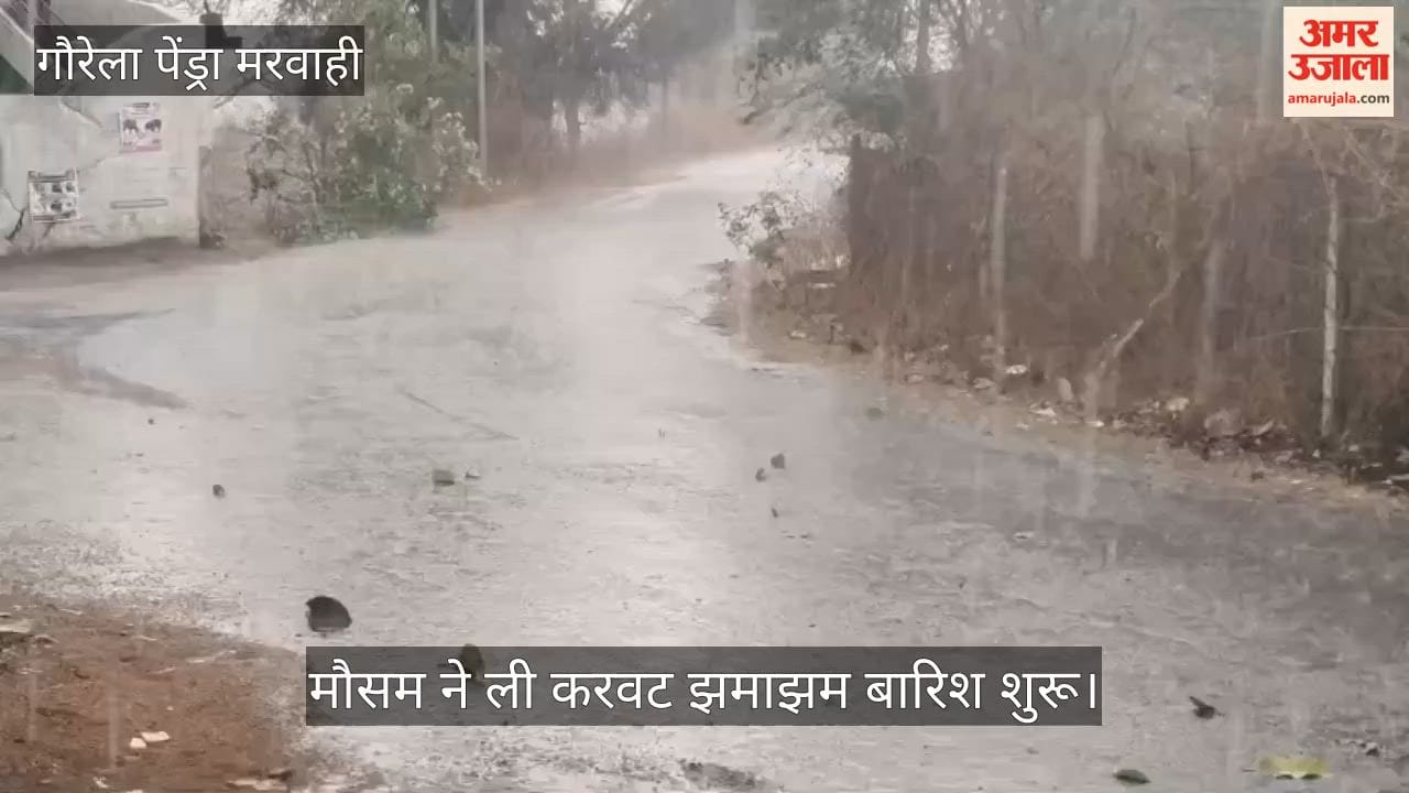 heavy rain accompanied by dense black clouds began suddenly afternoon In Pendra-Marwahi