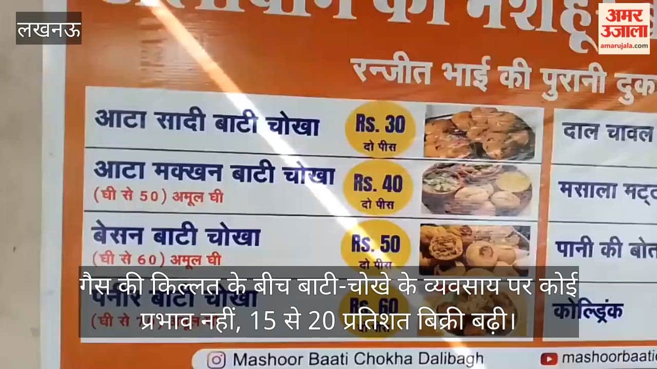 लखनऊ: गैस की किल्लत के बीच बाटी-चोखे के व्यवसाय पर कोई प्रभाव नहीं, 15 से 20 प्रतिशत बिक्री बढ़ी