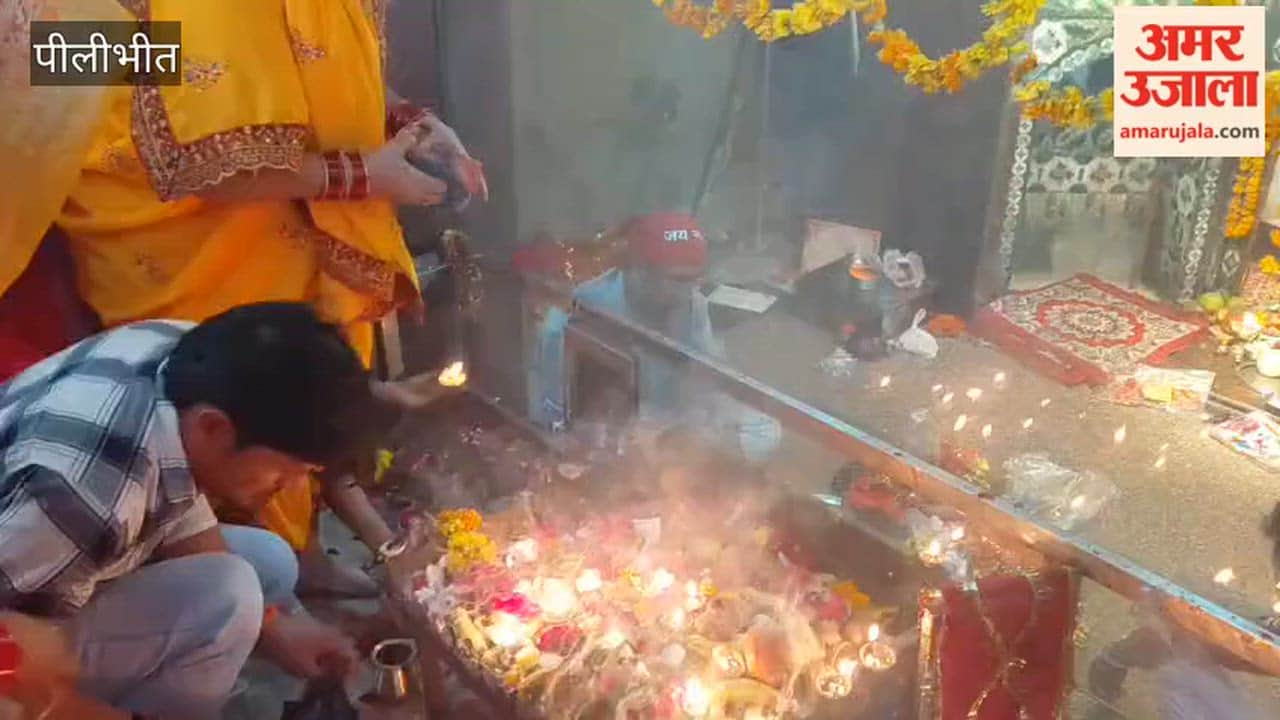 Crowds of devotees gathered at the ancient Yashwantari Devi temple in Pilibhit