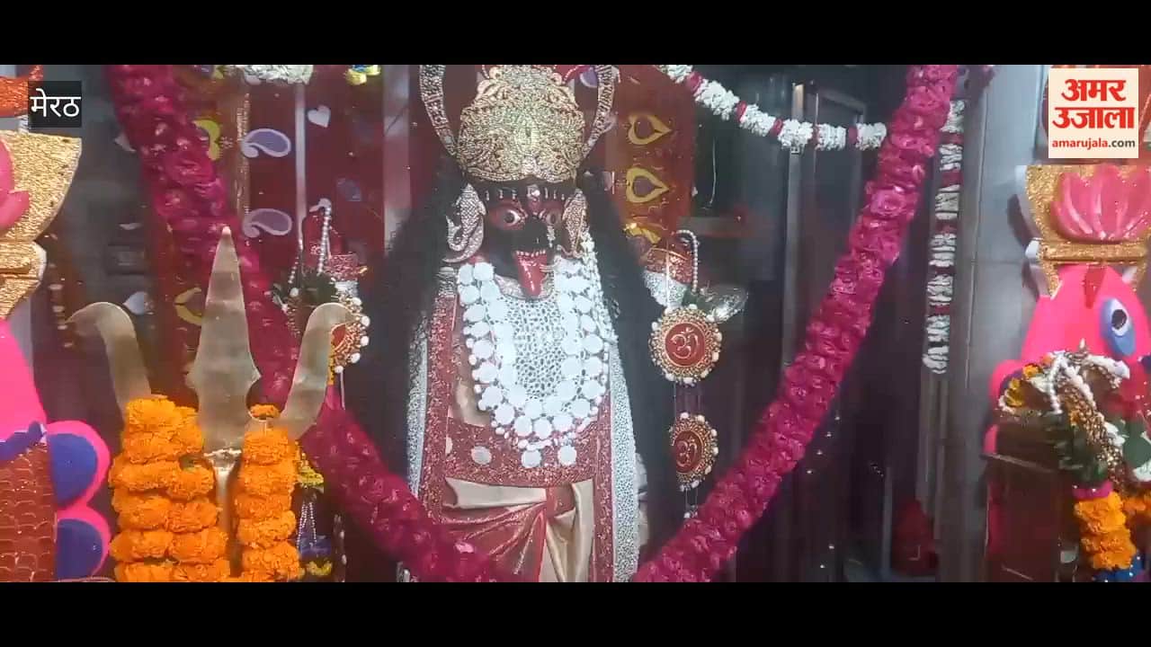 Meerut: Crowd gathered at Kali Mata temple in Sadar on the first Navratri.