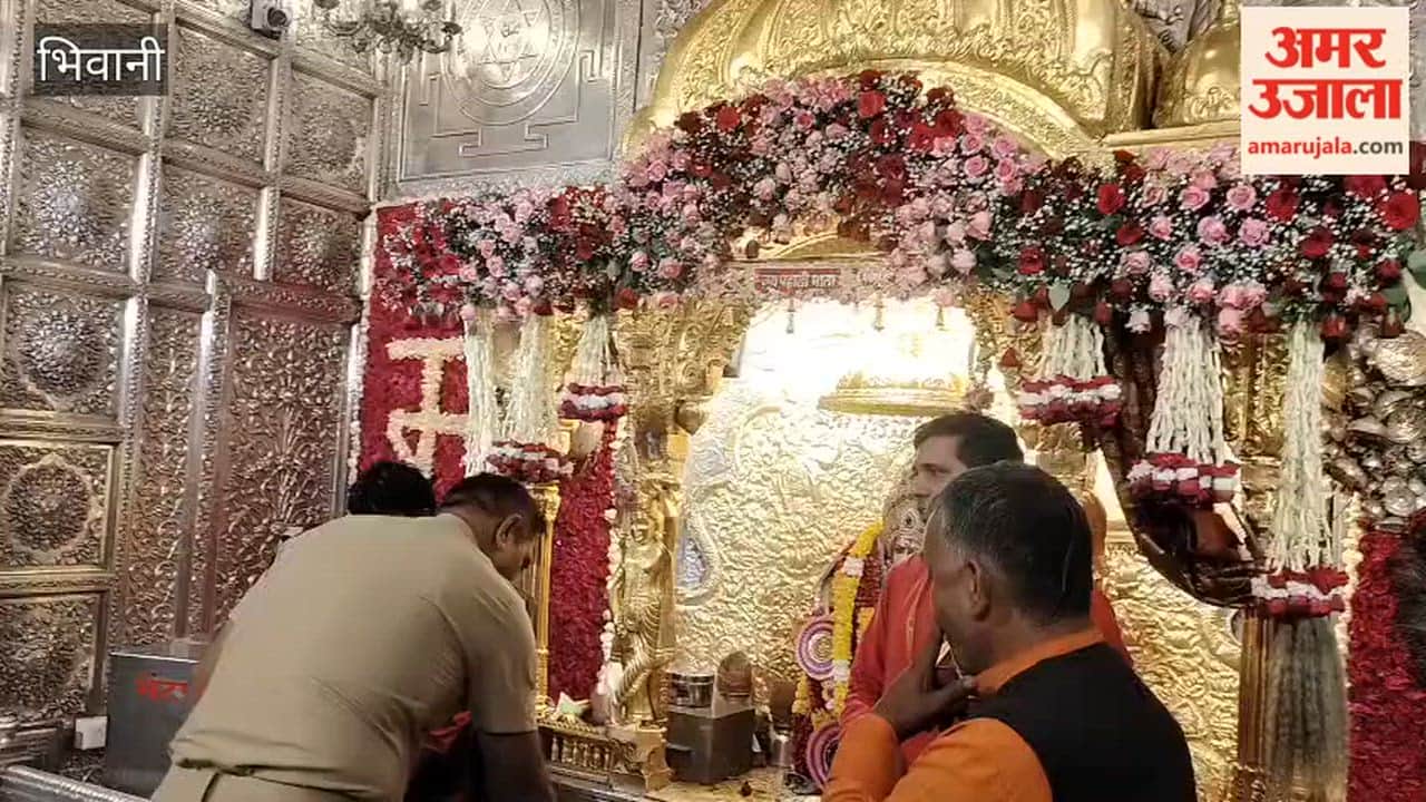 SP Sumit Kumar took stock of the preparations for the Navratri fair in Pahari village, Bhiwani.