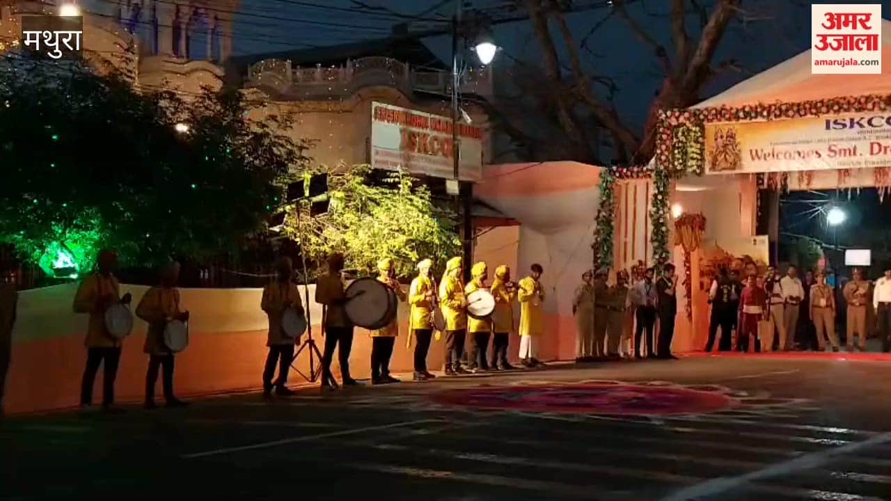 President Droupadi Murmu Arrives at ISKCON Temple in Vrindavan
