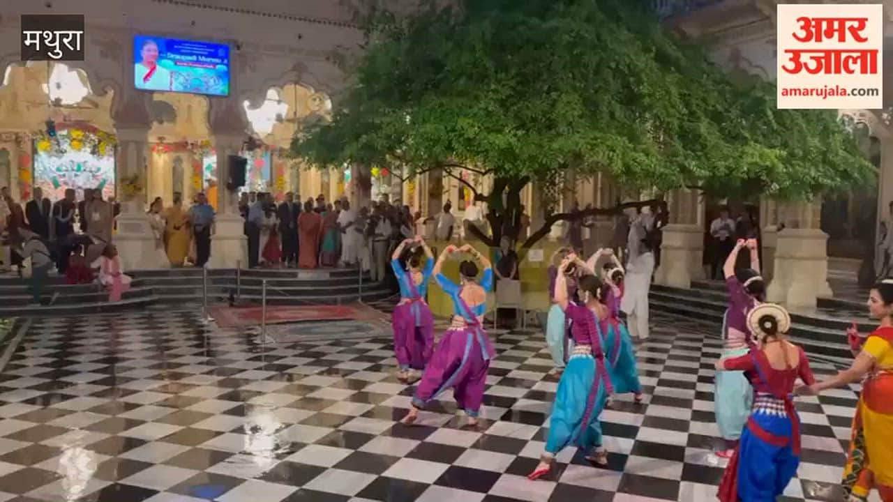 President Droupadi Murmu Arrives in Mathura Offers Prayers at ISKCON temple