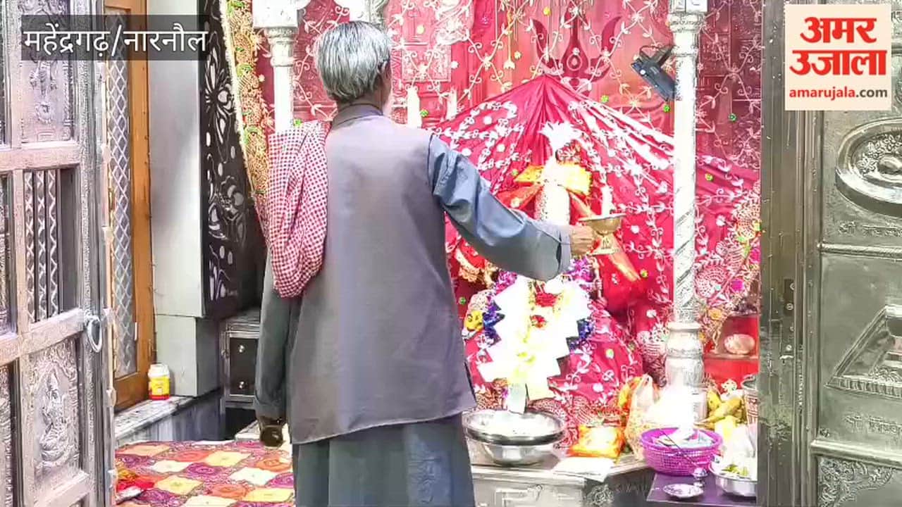 flood of devotees swarms the Chamunda Devi Temple in Narnaul