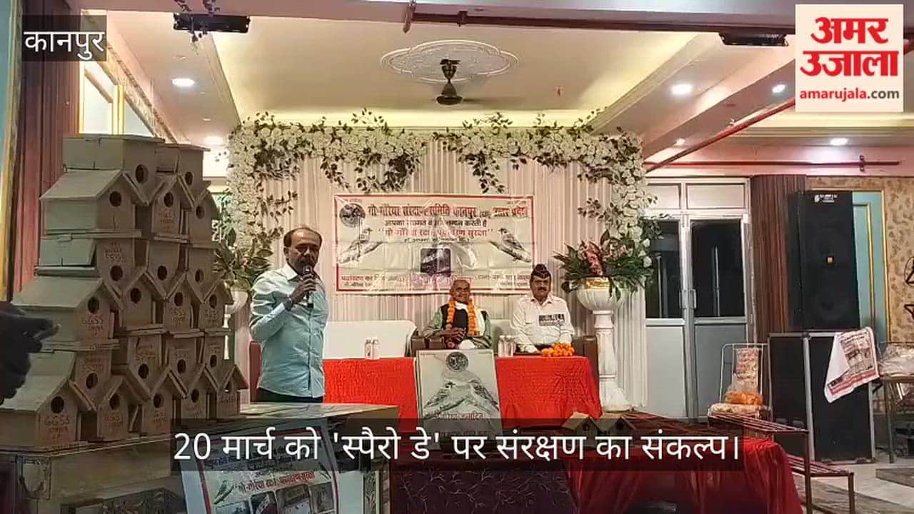 विश्व गौरैया दिवस: चकेरी में गूंजी नन्हीं गौरैया की चहक, समिति ने जन्मोत्सव मनाकर बांटे कृत्रिम घोंसले