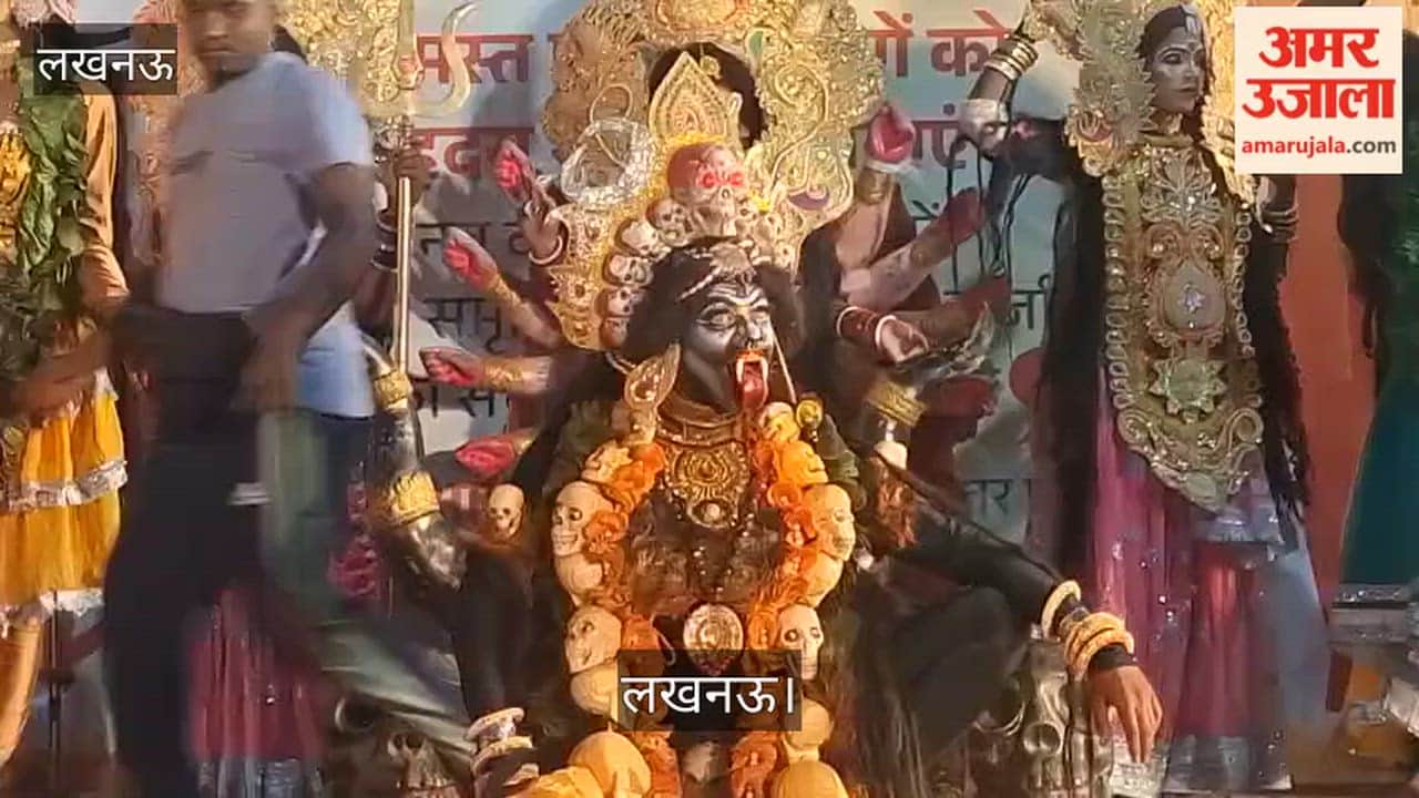 लखनऊ: हिन्दू नव वर्ष पर सजी झांकी, रक्तबीज वध का कलाकारों ने किया मंचन