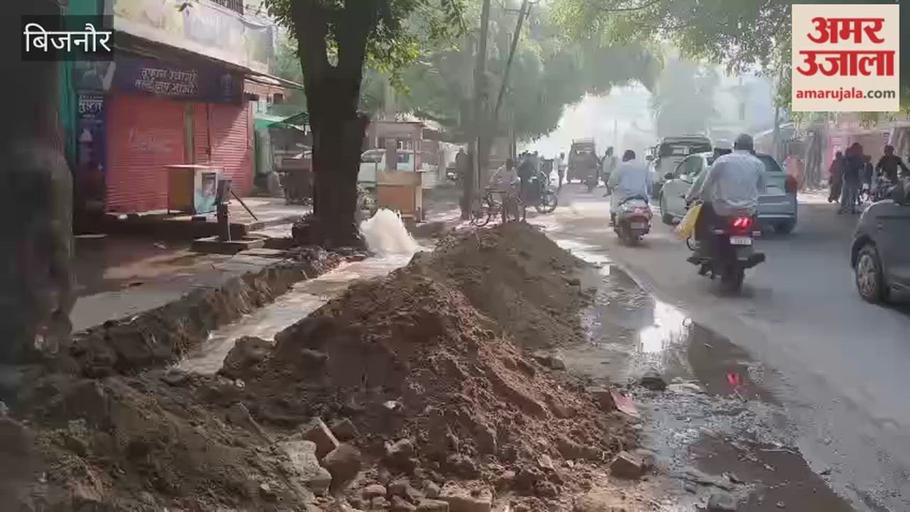 Bijnor: Pipeline Burst During Drain Digging, Water Wastage Raises Concern