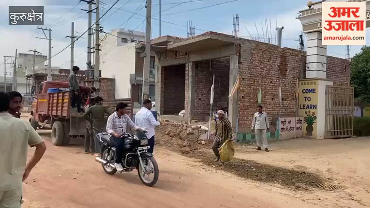 Road construction in Khedi Markanda was hurriedly underway just before Union Law Minister Arjun Ram Meghwal's visit to Kurukshetra.