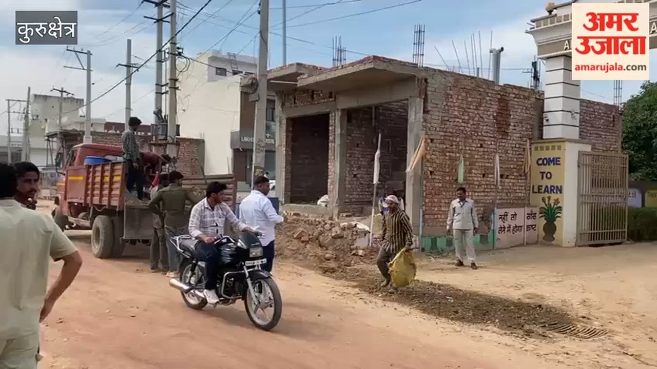 Road construction in Khedi Markanda was hurriedly underway just before Union Law Minister Arjun Ram Meghwal's visit to Kurukshetra.