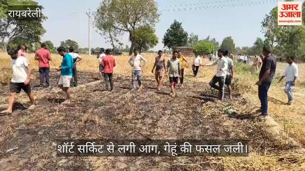 रायबरेली में शॉर्ट सर्किट से लगी आग, गेहूं की फसल जली