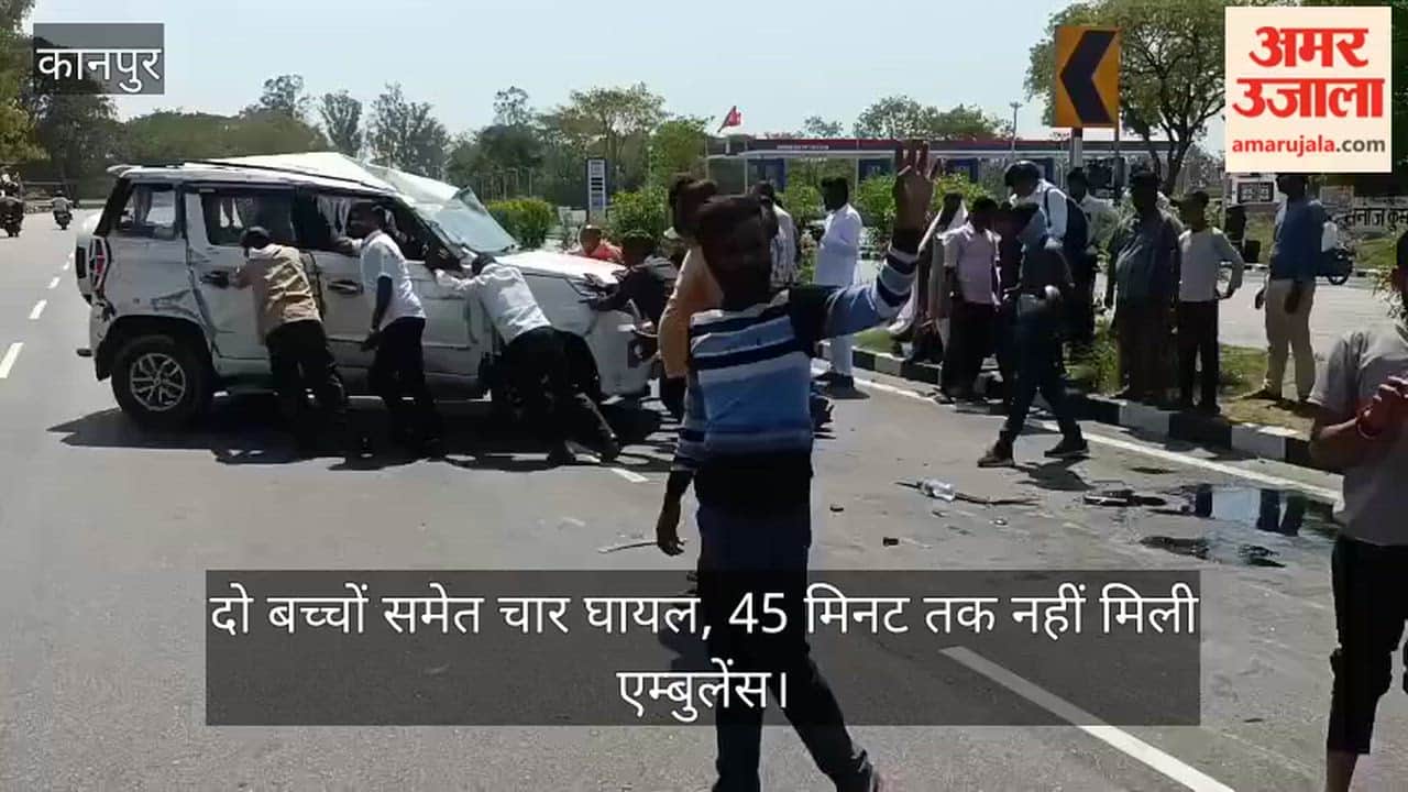 Kanpur Car Overturns While En Route to Chandrika Mata Temple Passersby Smash Window to Save Lives
