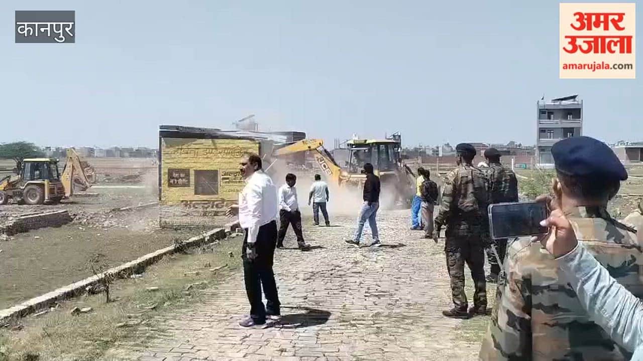 Kanpur: Bulldozers Roll on Airport Road; Structures on 20 Bighas Demolished