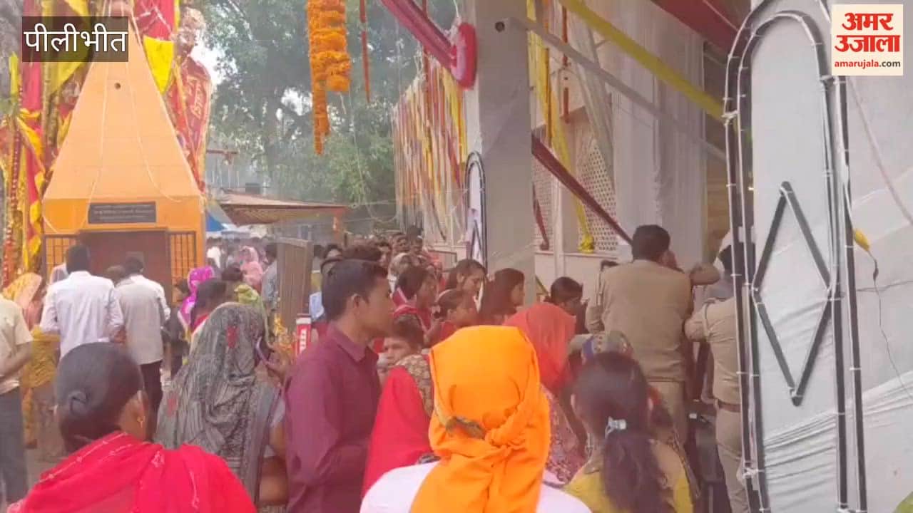 Queues of devotees at Pilibhit's Goddess temples