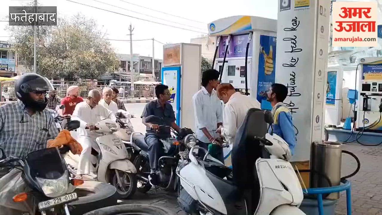Long queues for petrol and diesel persist for a second day in Fatehabad; supplies being distributed under police presence.