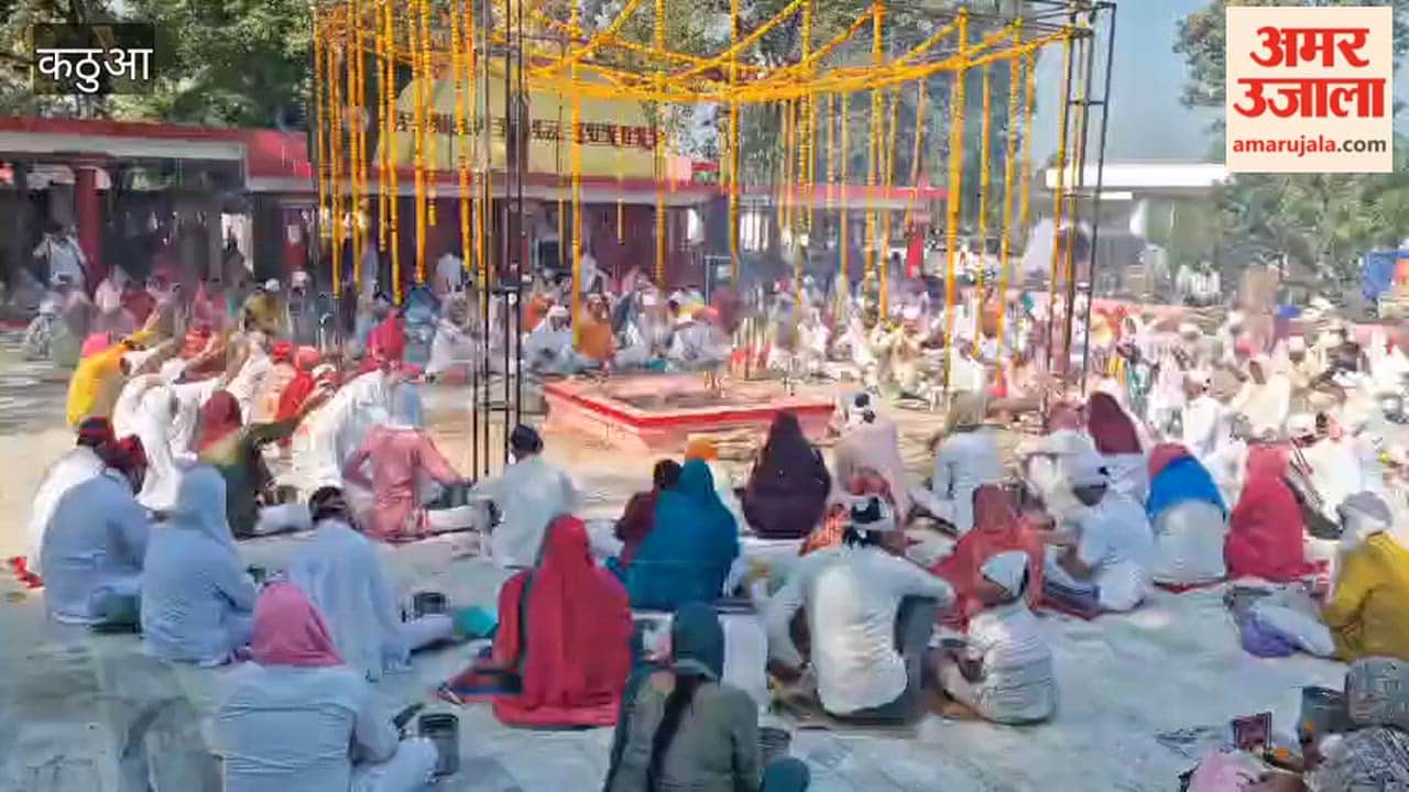 Havan ritual on Shri Ram Navami at Balasundari temple, wishing for happiness and prosperity of the region
