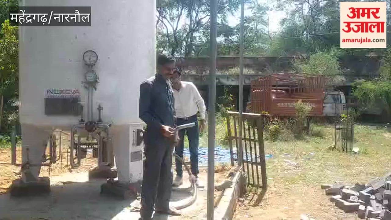 नारनौल में डेढ़ साल बाद स्थापित किया 6 हजार लीटर क्षमता वाला एलएन2 वर्टिकल टैंक