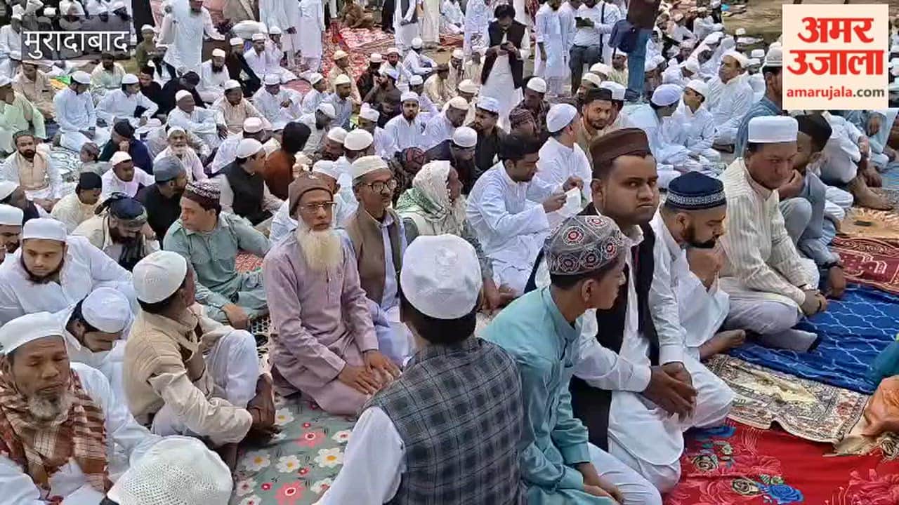 Crowds throng for Friday prayers in Moradabad