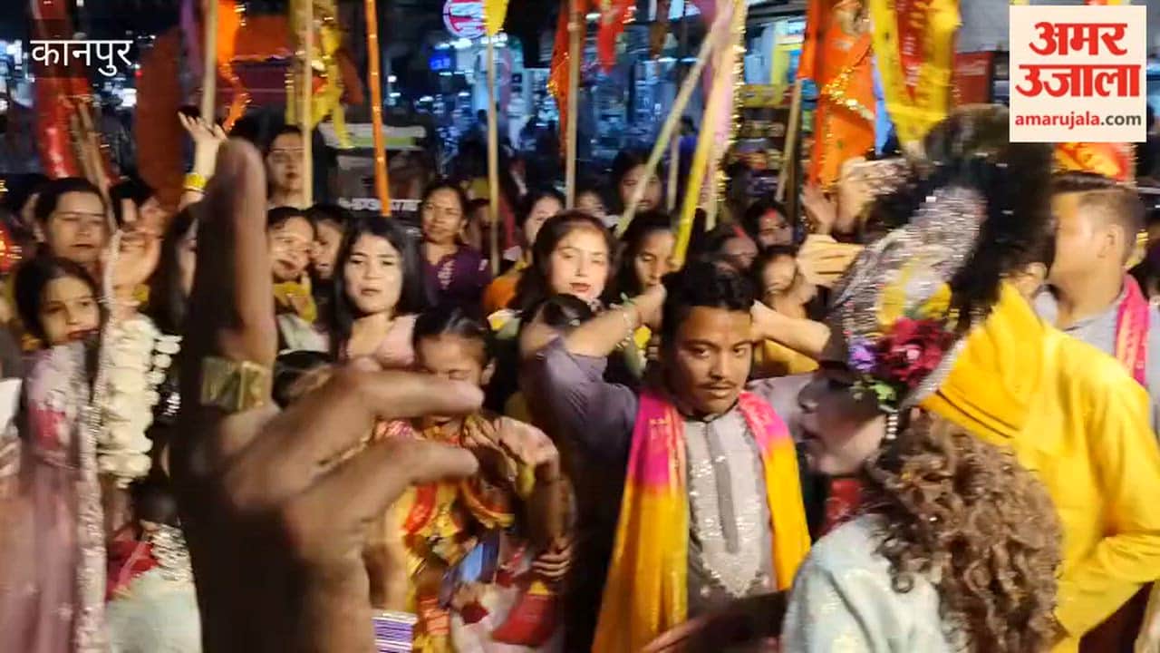 Kanpur: Devotees Dance to Bhajans During the Procession of Shri Sanwaliya Seth Salasar Balaji