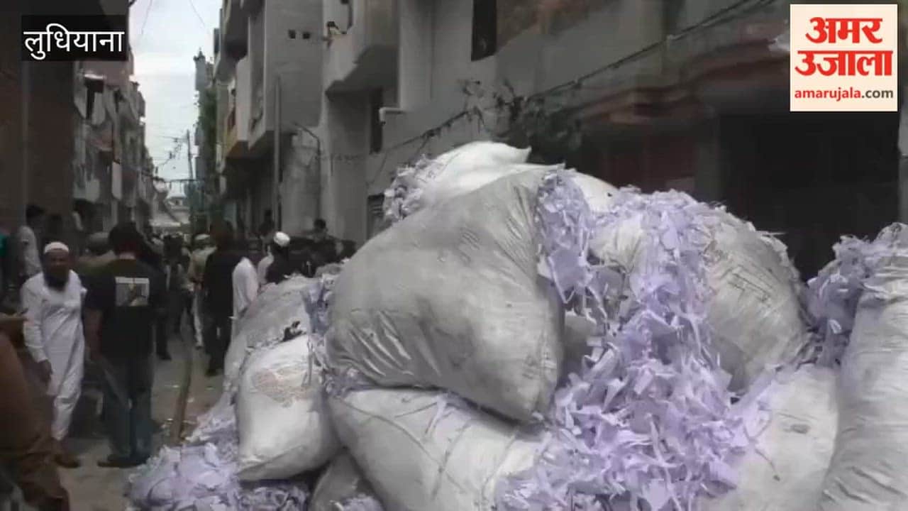 Fire breaks out in a woolen waste warehouse in Punjabi Bagh, located on Tibba Road in Ludhiana.