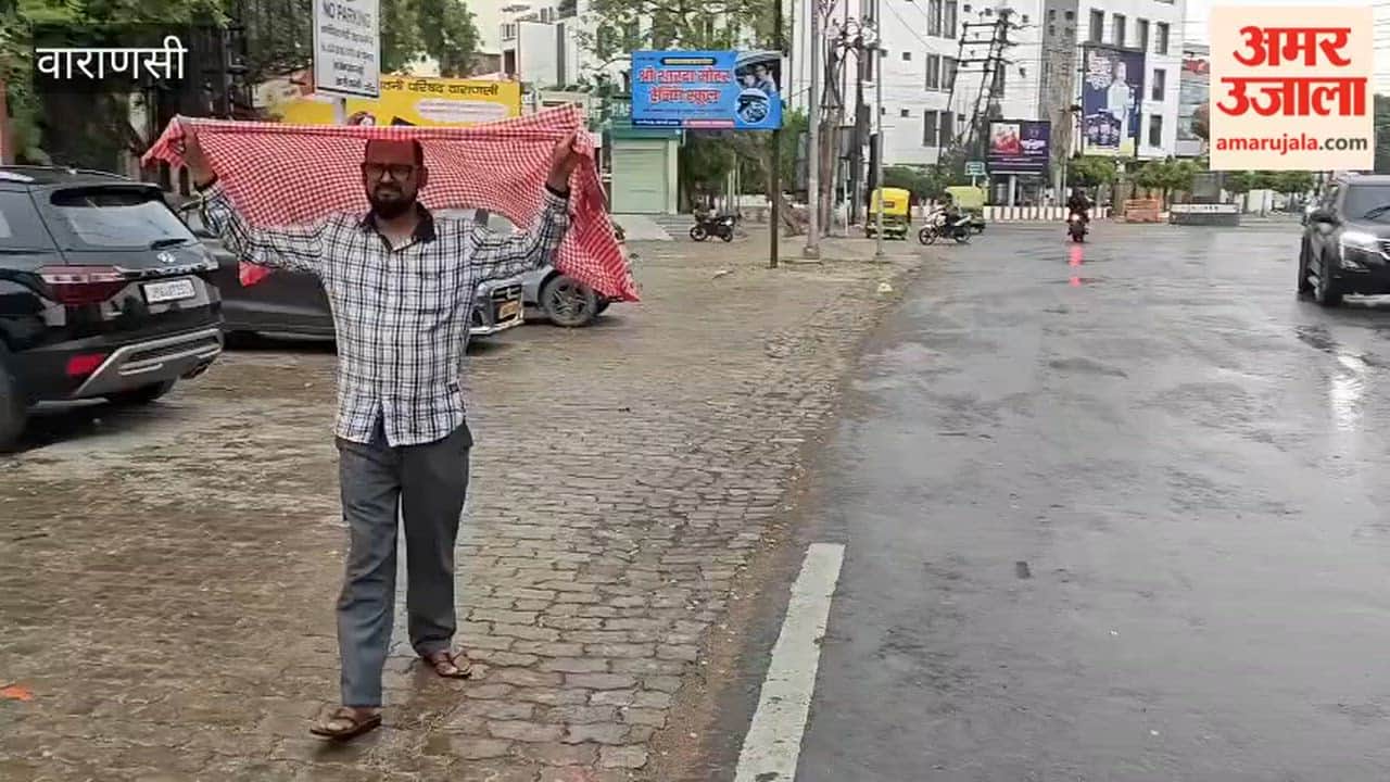 Rain in Varanasi People find relief from the heat