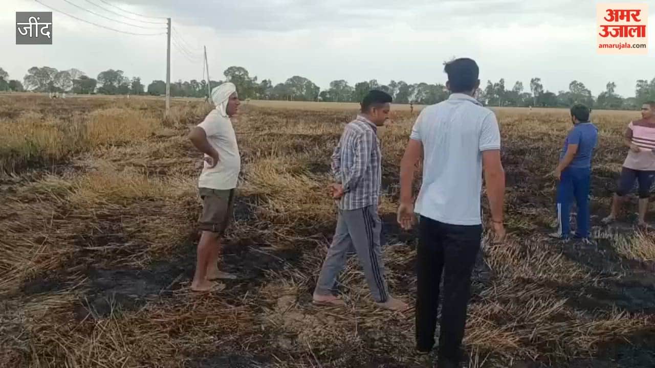 Three acres of wheat crop were destroyed in a fire at Deshkhera village in Jind; the blaze was brought under control after a strenuous effort.
