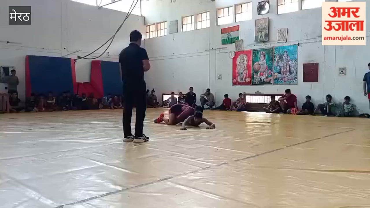 Meerut: State-Level Trials for Wrestlers Held at Kailash Prakash Sports Stadium for Sports Hostel Admission